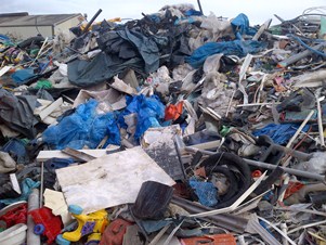 Some of the plastic cleared from the site in Avonmouth